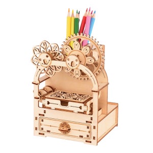 움직이는 자장가 크리스마스 우드 수동 제작 하우스 뮤직박스 연필꽂이 카이키키 오르골