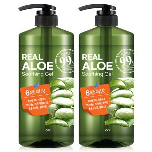 알로에 수딩젤 대용량 수분크림 알로에베라 겔 바디로션 무향, 1L, 2개