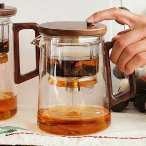 원버튼 드롭 티머그 표일배 A형 티팟 세트 내열 유리 차주전자 티메이커 800ml