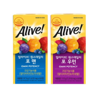 얼라이브 원스데일리 포맨 포우먼 멀티비타민 3개 6개월분