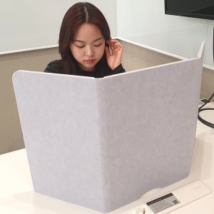 소형 칸막이 미니 독서실 책상 가림막 사무실 파티션 300x250x400 라이트그레이