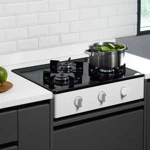 3구 가스렌지 과열방지센서 와이드 스탠드식 일반 가스레인지 화이트 LNG도시가스