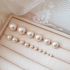 진주귀걸이 925실버침 은침 티타늄 티탄침 왕진주귀걸이 이어링 사이즈별 4mm~16mm