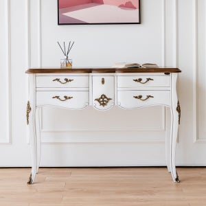 아일라 프렌치 현관 엔틱 콘솔 서랍장 테이블 거실 슬림 복도 화이트