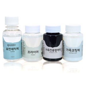 가스코 가죽전용염색약 도구 풀세트 100ml 64색상