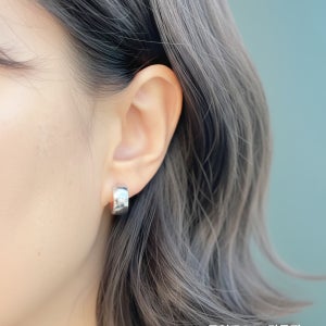 로이드 귀걸이 와이드 플랫 925실버 링 귀걸이