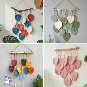 벽장식 태피스트리 잎 마크라메 드림캐쳐 월행잉