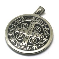 45mm Saint benedict of nursia cspb cssml ndsmd 316l stainless steel christianity catholic church