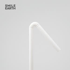 스마일어스 옥수수 생분해 PLA 빨대 자바라 21cm 4000개 화이트 개별 포장