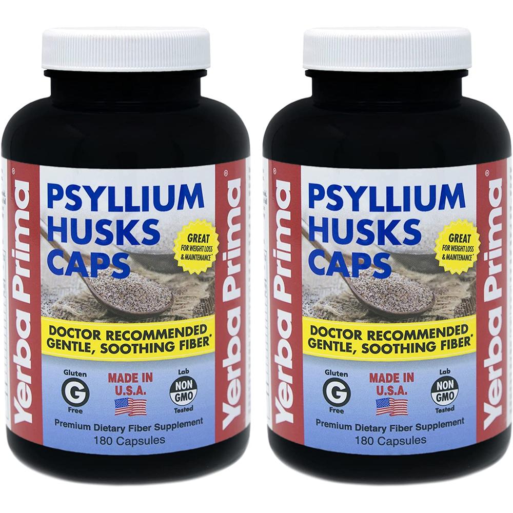 <b>Yerba Prima</b> Psyllium Husks <b>예르바 프리마</b> 실리엄 허스크 차전자피 180캡슐 2팩