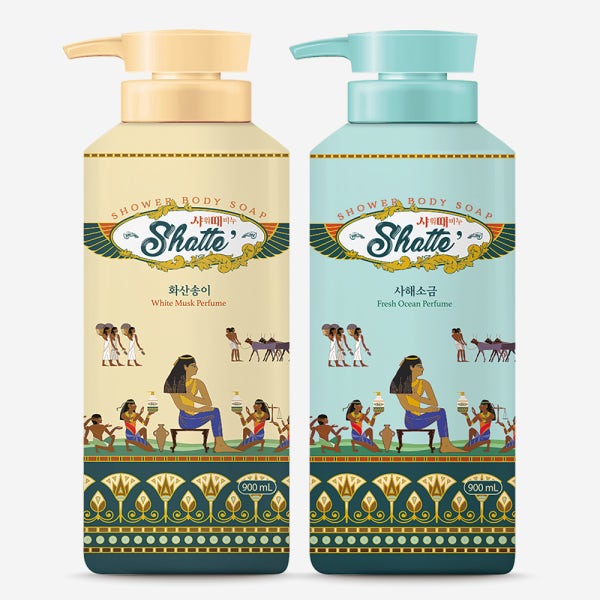 무궁화 샤워때비누 바디워시 용기 900ml 2개 (사해소금/화산송이)