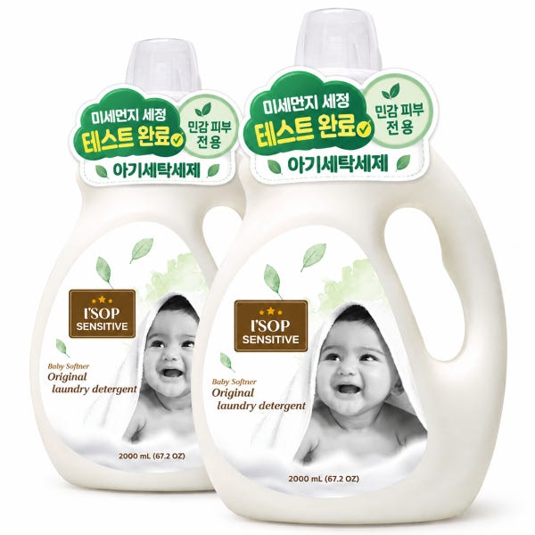 [1+1딜]아이솝 아기 세제 세탁 무향 국민 천연 신생아 리필 아기옷 아기전용 유아 베이비 어린이 키즈