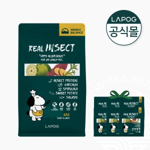 라포그 리얼인섹트 강아지 건사료 알러지+체중관리, 4kg, 1개