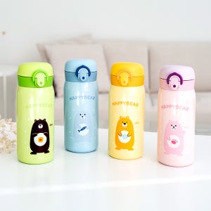 해피베어 캐릭터 보온 보냉병 350ml 견학 소풍 등산 유치원물통 어린이집준비물