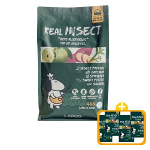 [+600g사료 NPoint] 라포그 리얼인섹트 저알러지 가수분해 강아지 곤충 사료 체중관리 웨이트, 4kg, 1개