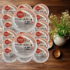 CJ 햇반 현미 흑미 보리를 넣은 잡곡밥 210g 48개