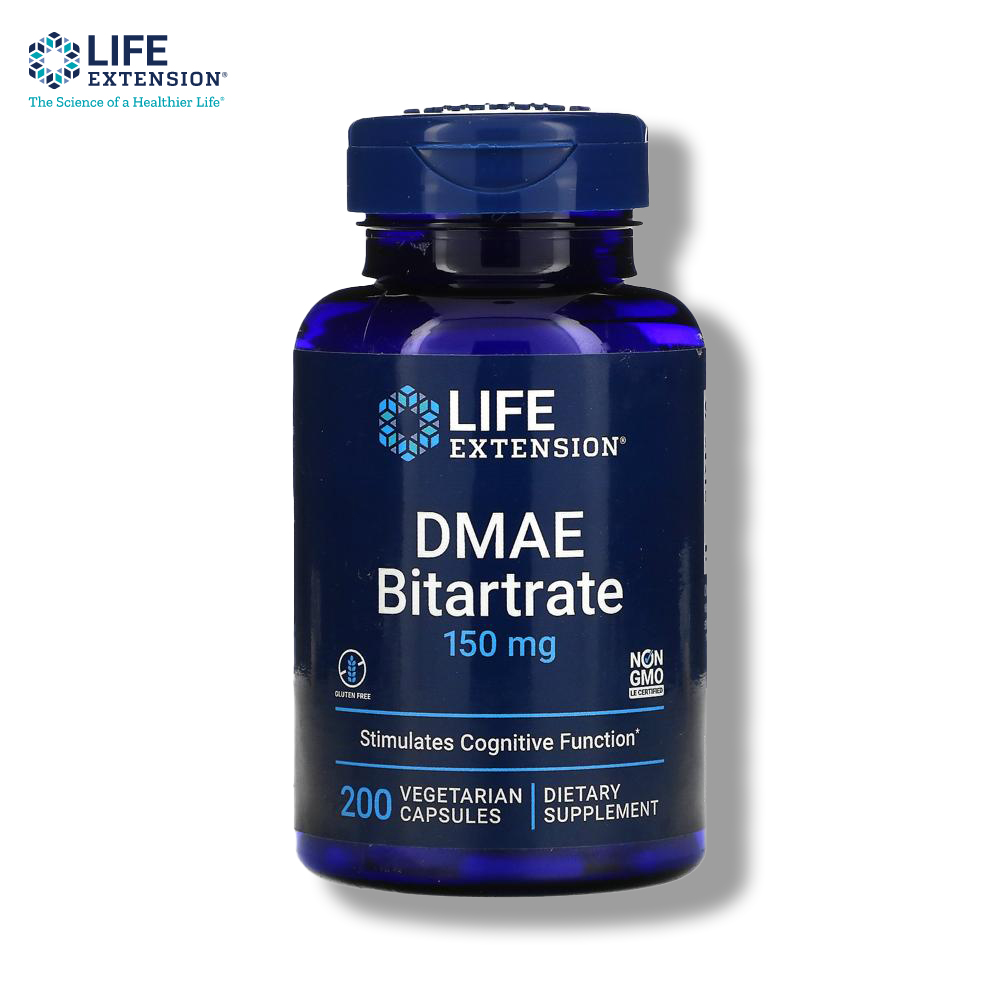 라이프익스텐션 <b>DMAE</b> 다이메틸아미노에탄올 <b>150mg</b> 200정 식물성 베지캡슐