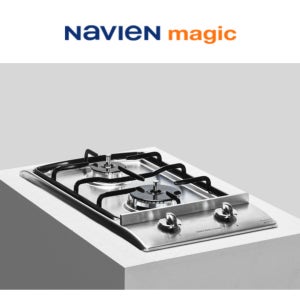 나비엔매직 빌트인 매립형 2구가스쿡탑 GRB-1002 타공265x485 전기식