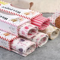 샌드위치 햄버거 토스트 포장지 종이 왁스페이퍼 50pcs