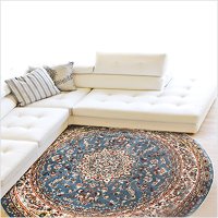 페르시아 북유럽풍 거실 고급 카페트 대형 카펫 터키 수입 빈티지 꽃무늬 수제 원형 러그 티 테이