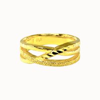 순금 크로스 반지 24k 7.5 11.25 웨이브 라인 평 디자인 링 결혼 10주년 금가락지 선물