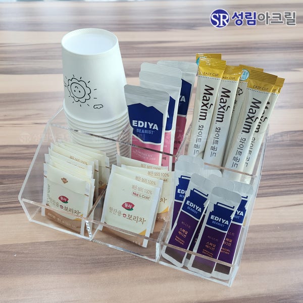 탕비실정리함 티박스 티백 보관함 커피 정리 트레이 아크릴 종이컵 정리함 SRTEAA