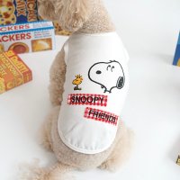 강아지옷 스누피 체크 나시 티셔츠 / S-XL