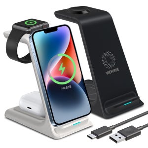 뷰씨 애플 워치 3in1 고속 무선 충전기 거치대 패드