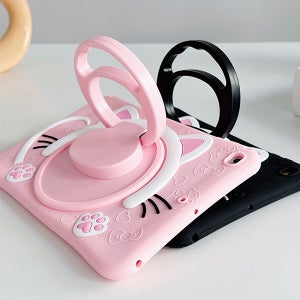 아이패드 프로3세대 11인치 2018년 고양이 실리콘 스탠드 태블릿 케이스