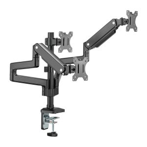 17 to 35 트리플모니터암 브라켓 멀티 스탠드 게이밍 거치대 높이조절 피벗 책상 설치