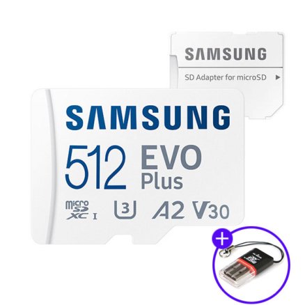 삼성 마이크로 SD카드 EVO PLUS 512GB 갤럭시 스마트폰 외장 메모리카드 512기가