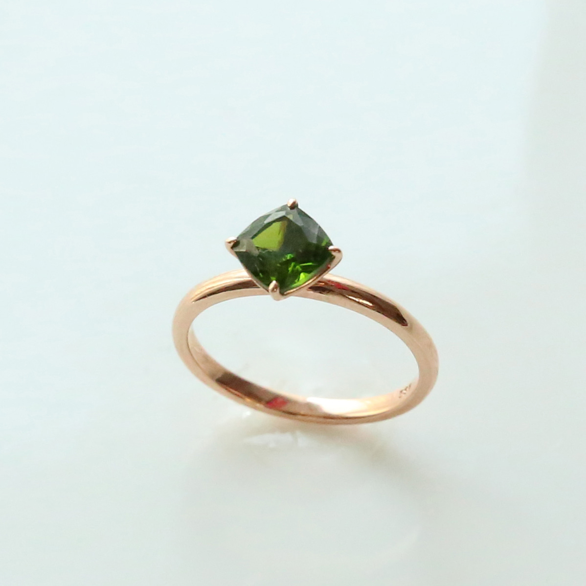 14k 다이옵사이드 반지, 원석 스퀘어 그린 초록 선물 추천 주얼리세트 안나주얼리