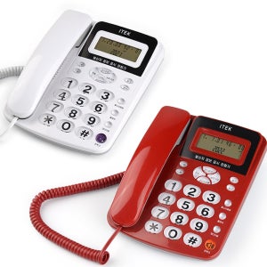 아이텍 사무실 매장용 업소용 가정용 집 매장용 전화기 유선전화기 IK-310 레드