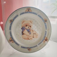 빈티지 텐샨 컨트리 테디베어 S 플레이트 Tienshan Stoneware Teddy Bear 샐러드 접시 플레이팅 빈티지 장식 소품