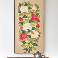 모던 모란도 2폭합본 꽃그림 돌상 병풍 거실인테리어 민화도안 컬러링 diy 셀프돌잔치