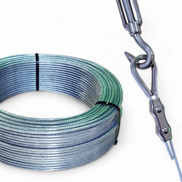 케이에스로프 국산 코팅와이어 로프 PVC 3mm 100M 와이어줄 무색투명