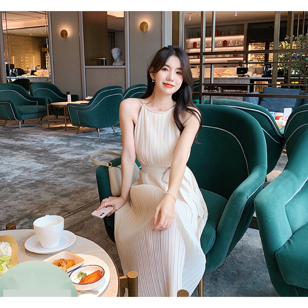 예쁜 원피스 여성 여름 롱 치마 순수 여대생 키작녀 데일리 이쁨주의 오프숄더 스커트 A라인