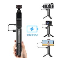 스마트폰삼각대 브이로그 여행용 유튜버 스마트폰 삼각대 2022 14 나사가 있는 gopro 카메라 폰 홀더용 5000mah 전원 은행 핸드 그립 모노포드 휴대용 bg 4 미니