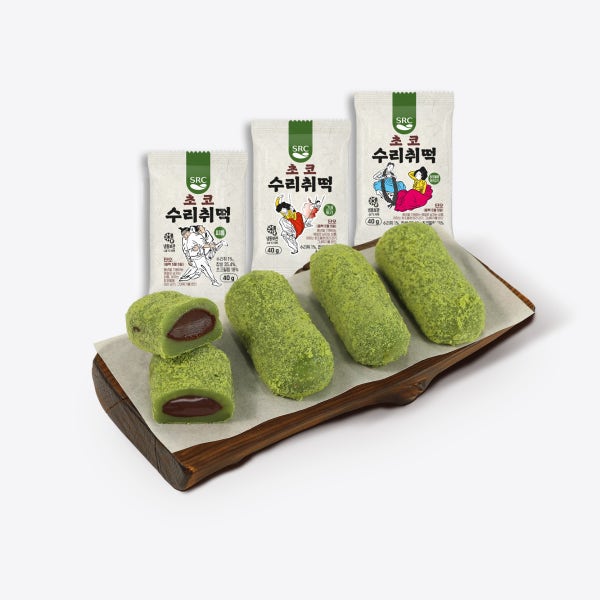 SRC 초코 수리취떡 1박스 (40 g X 30 개) 쑥 찹쌀 간식 급식 단오
