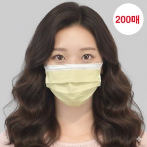 메디케이알 베이직핏 덴탈마스크 KF-AD 200매 L(대형), 상아, 200개