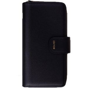 갤럭시A 10포켓 스트랩 포함 지퍼 가죽 지갑 케이스 피렌체 블랙, 갤럭시A40