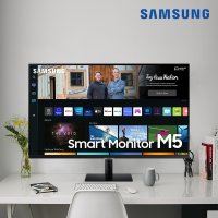 삼성전자 스마트 모니터 M5 27인치 FHD 스피커내장 유튜브 넷플릭스 미러링 DeX LED 베젤리스 블랙 모니터 S27BM500