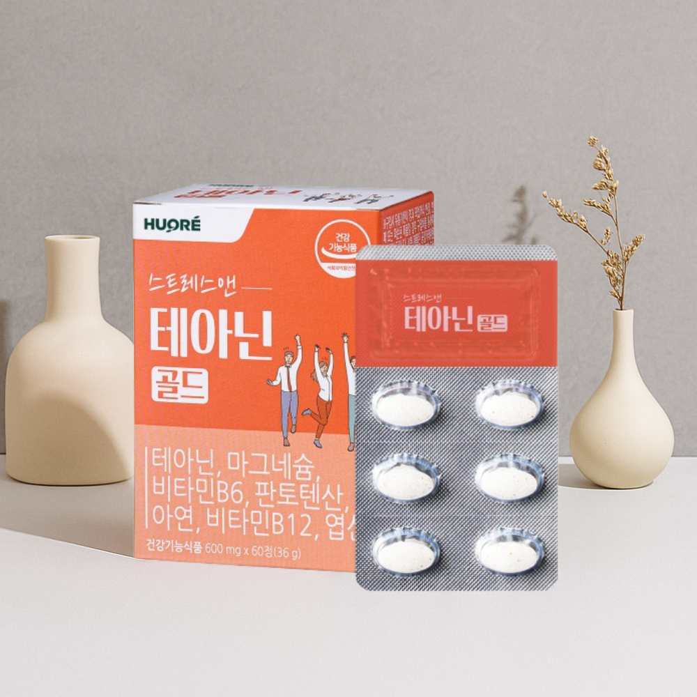 <b>테아닌</b> 스트레스 <b>테아닌</b>골드 긴장완화 60정, 1개