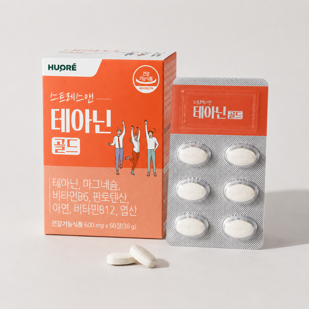 <b>테아닌</b> 스트레스 <b>테아닌</b>골드 긴장완화 60정, 1개
