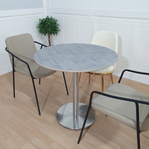 몽뜨가구 HPM 원형 4인식탁 실버다리 800 (지방택배불가)