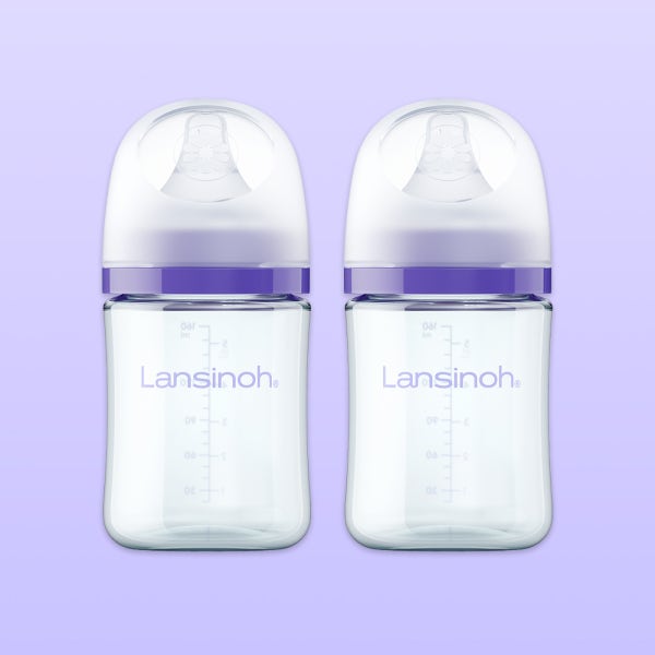 란시노 유리젖병 160ml 2P 신생아 아기(젖꼭지 S포함) 역류 방지 젖병