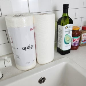 마미손 두톰한 하루 한장 빨아쓰는 먼지없는 행주 타올 80매 롤형