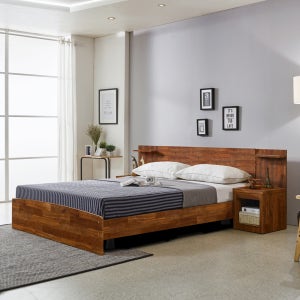 브라보가구 프로스 PVC 침대 프리미엄 단면 본넬 매트리스+발통, S(싱글), 멀바우