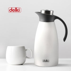 블리스 스텐 보온주전자 1L 화이트 보온보냉 테이블팟 원터치 카페 물병 물통