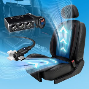 통풍시트 자동차 시트커버 쿨링 바람 여름 쿨 차량용 메쉬 방석 3구 소켓 세트